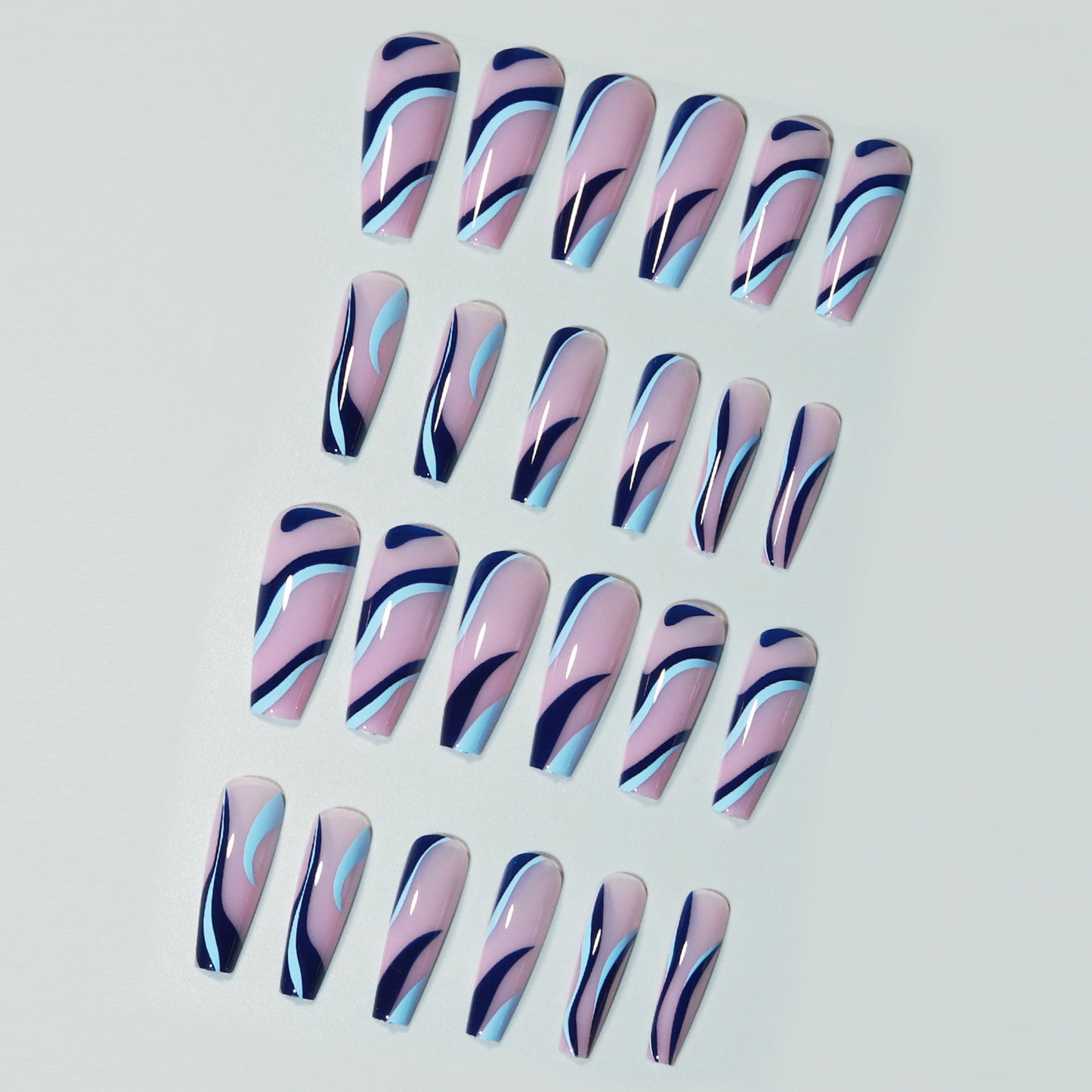 Blue Lines Press-On Nails