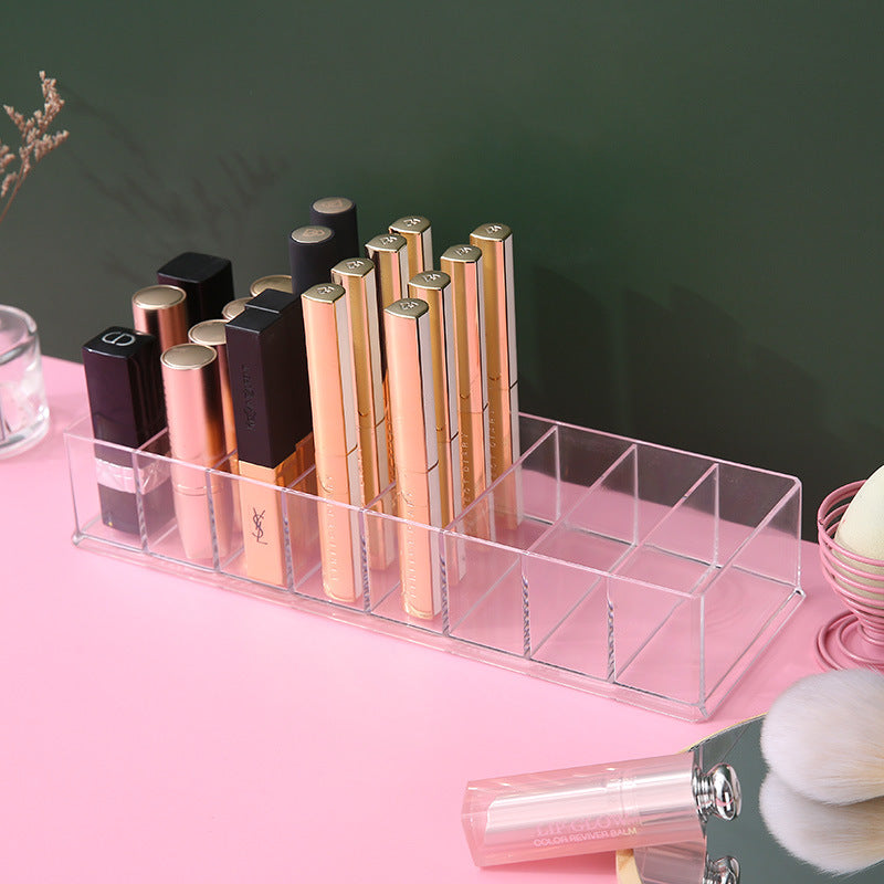 Desktop Cosmetic Storage Box Transparent 8 Compartments Household Compartments
