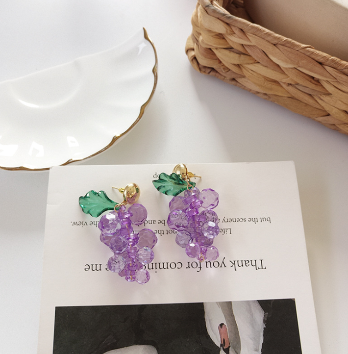 Grape earrings fruit earrings