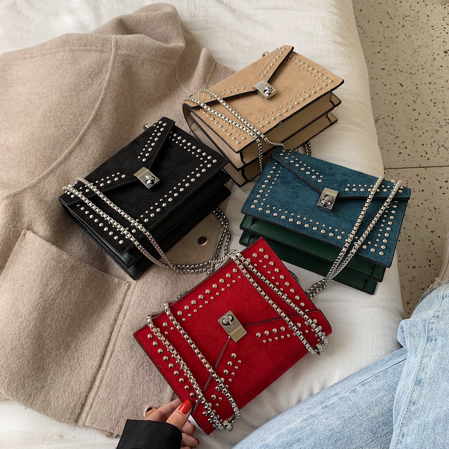 "STUDDED" Shoulder Bag