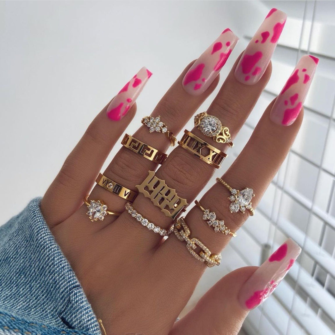 Pink Cow Print Press-On Nails