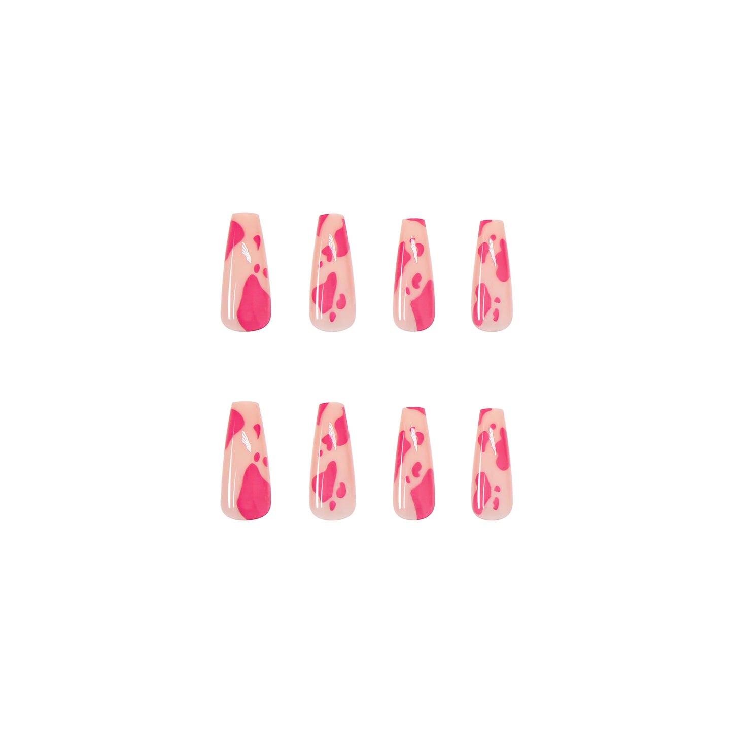 Pink Cow Print Press-On Nails
