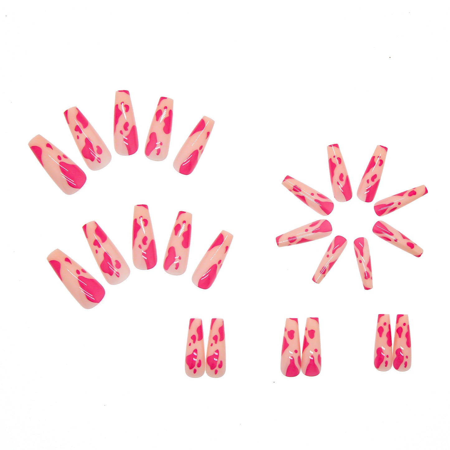 Pink Cow Print Press-On Nails