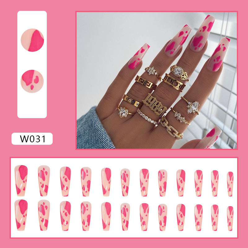 Pink Cow Print Press-On Nails