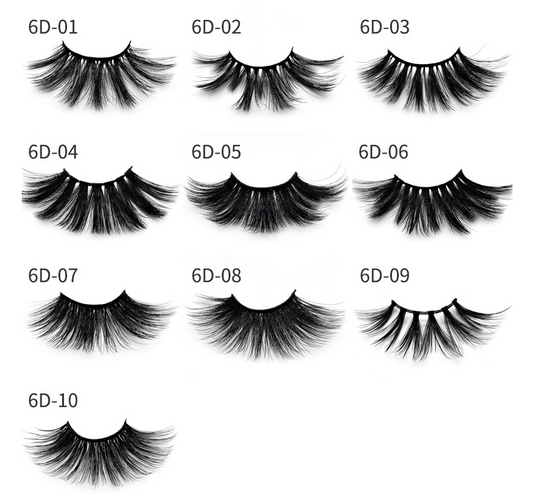 25mm Mink False Eye Lashes 6D