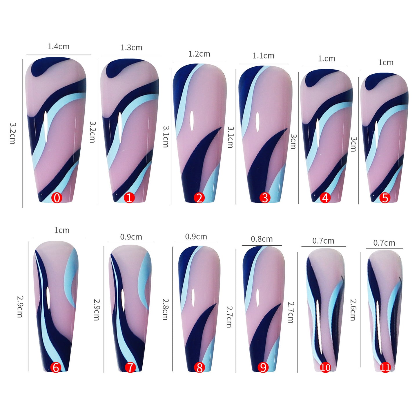 Blue Lines Press-On Nails